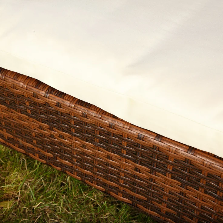 Rattan Loungeliege verstellbar Sonnenliege Polyrattan Lounge Gartenliege Braun – Bild 2