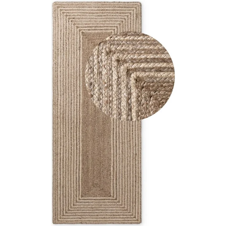 HANSE Home Teppich Juno Line Juteteppich, rechteckig, Höhe: 9 mm, Jute, Shape, Handgemacht, Wohnzimmerteppich, Naturteppich, Wohnzimmer – Bild 2