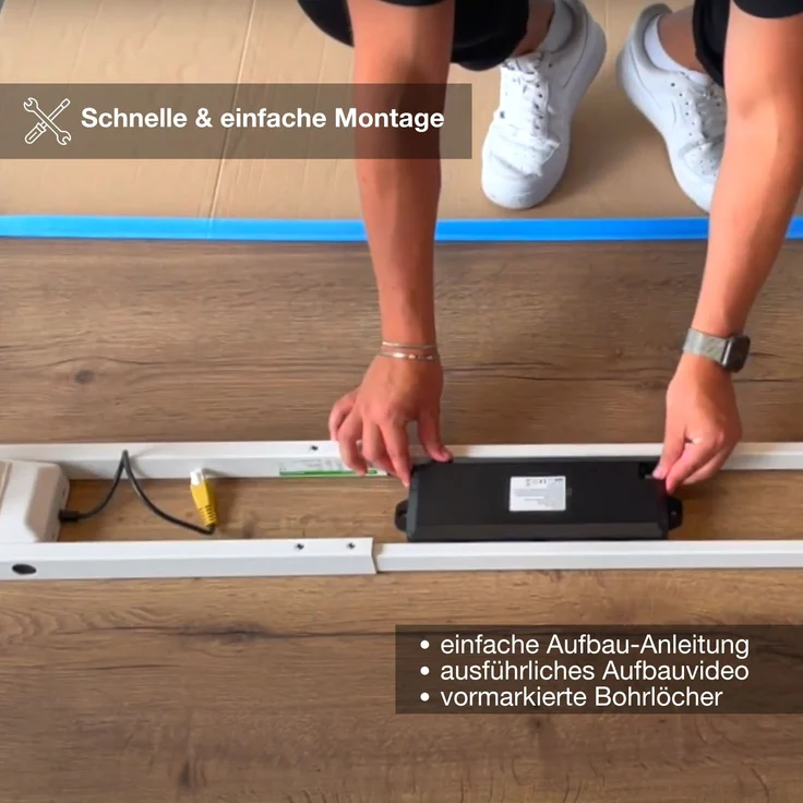 ASSMANN Elektrisch höhenverstellbarer Schreibtisch Y-Line 160x70cm Eiche Polar Weißaluminium Metall Holz Melaminoberfläche – Bild 8