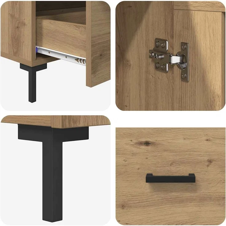 vidaXL Highboard Artisan-Eiche 69,5 x 31 x 115 cm Holzwerkstoff 882524 – Bild 8