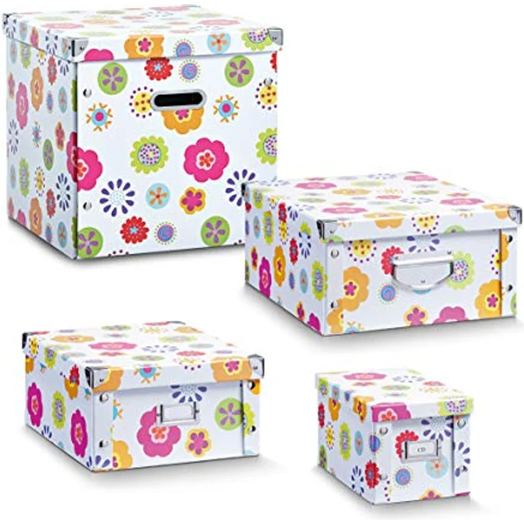 Zeller 17850 Aufbewahrungsbox, Kids, Pappe, ca. 16,5 x 28 x 15 cm, Blumen - Mehrfarbig – Bild 3