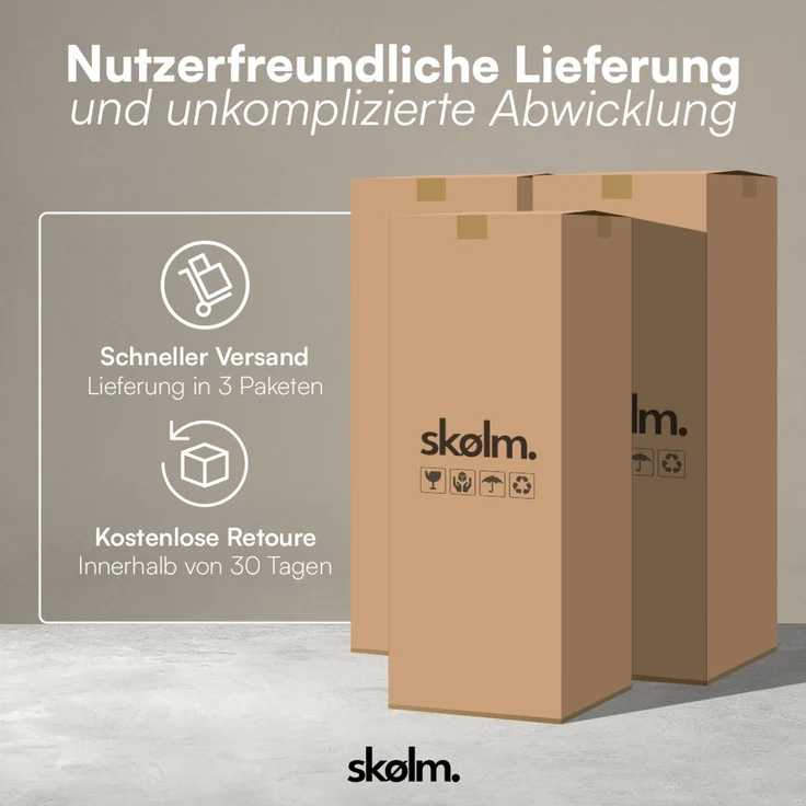skølm 'Vanaheim' Sofa 3 Sitzer mit 2 Kissen, Cloud Sofa beige, Chenille-Stoff, Vollschaumcouch mit Federkern und Vakuum-Kompression, kein Aufbau erforderlich – Bild 10