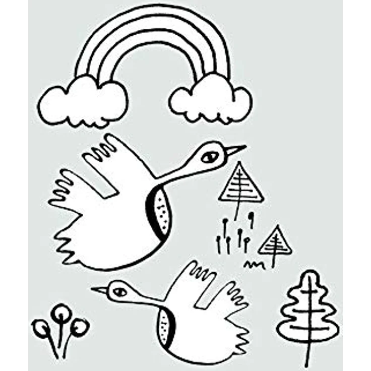 Komar Wandbild Scribble Birdy, Premium Kunstdruck auf Fotopapier, 50 x 70 cm, ohne Rahmen, für Wohnzimmer und Schlafzimmer, MADE IN GERMANY – Bild 1
