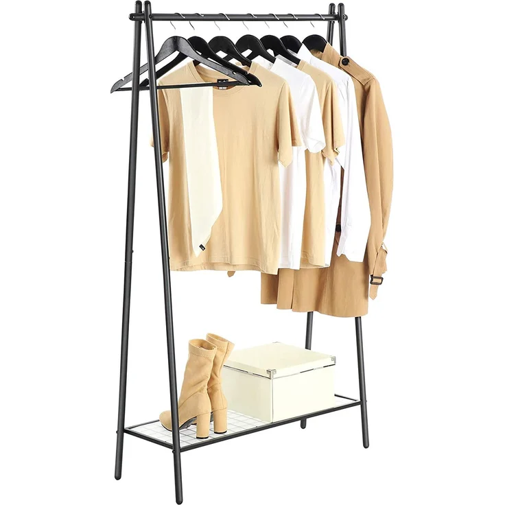 Kleiderständer, hält 110 lb, elegantes Turm-Design, unteres Regal aus Gitternetz, Kleiderständer für den Schlafzimmerein – Bild 8