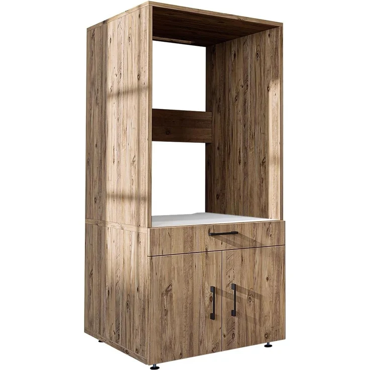 Roomart Waschmaschinenschrank 67 cm – Ausziehbrett, Schublade & Soft-Close Tür | • Eiche – Bild 8