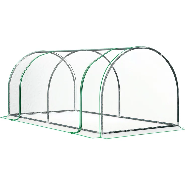 Outsunny Gewächshaus, Kunststoff, Stahl, Transparent, 200L x 100B x 80H cm