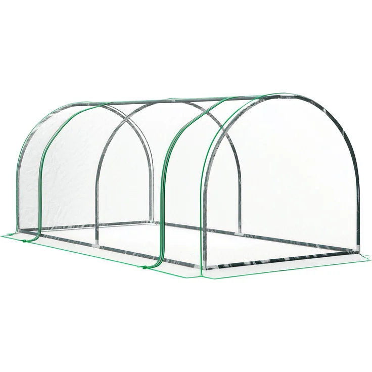 Outsunny Gewächshaus, Kunststoff, Stahl, Transparent, 200L x 100B x 80H cm – Bild 1