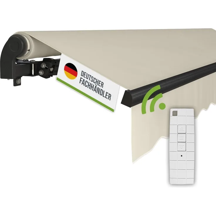 empasa Gelenkarmmarkise "START PLUS" elektrische Markise mit Fernbedienung & Handkurbel