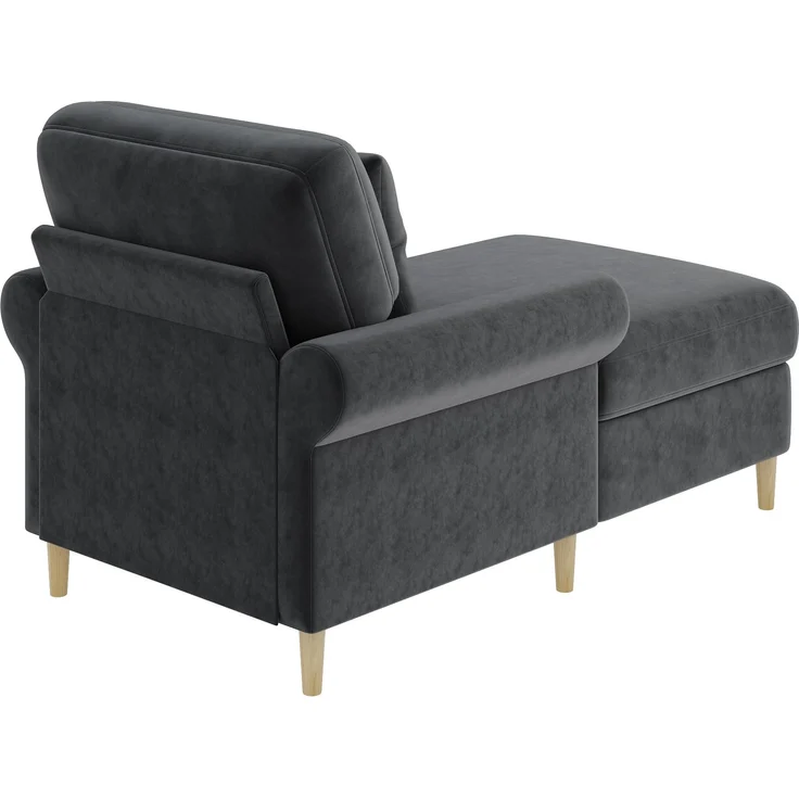 Gepolsterter Relaxsessel, klappbarer Schlafsessel aus hochwertigem Samt, XXL Einzelsessel für Wohn- und Schlafzimmer, Grau, Maße B133 × T87 × H90 cm – Bild 7