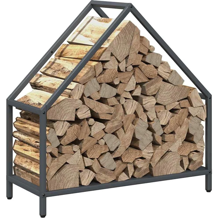 vidaXL Brennholzregal Anthrazit 60x25x60 cm Kaltgewalzter Stahl 864305 – Bild 3