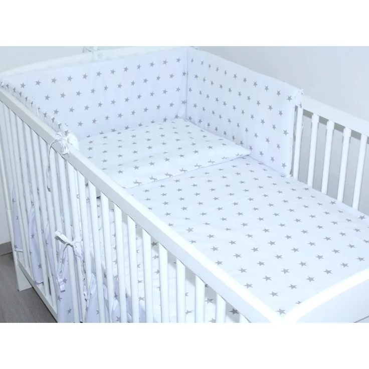 Primawela Babybettwäsche 3 teiliges Baby Bettset mit Bettwäsche und Nestchen für Bett 70x140 cm