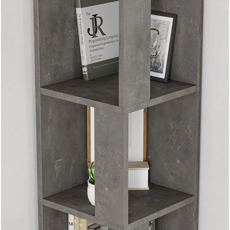 Decortie Bücherregal Piano, Modernes Eck-Bücherregal Vitrine, 31,4 x 31,4 x 158,9 cm – Bild 2