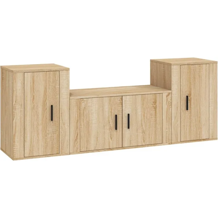 vidaXL 3-tlg. TV-Schrank-Set Sonoma-Eiche Holzwerkstoff 3188505