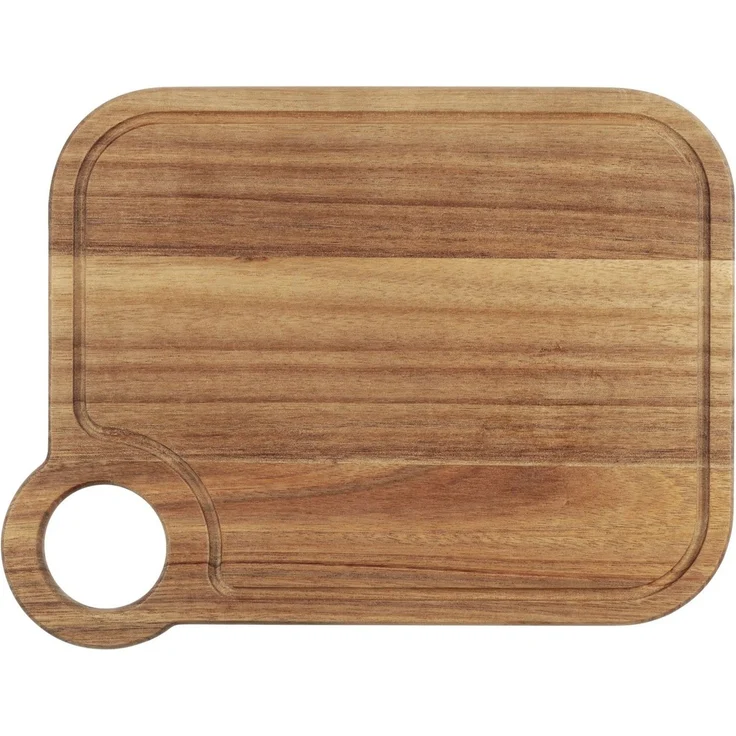 SCHÖNER WOHNEN-Kollektion Schneidebrett Acun, Massivholz, (1-St), Küchenbrett aus massivem Akazienholz, mit Griffloch und Saftrille – Bild 5