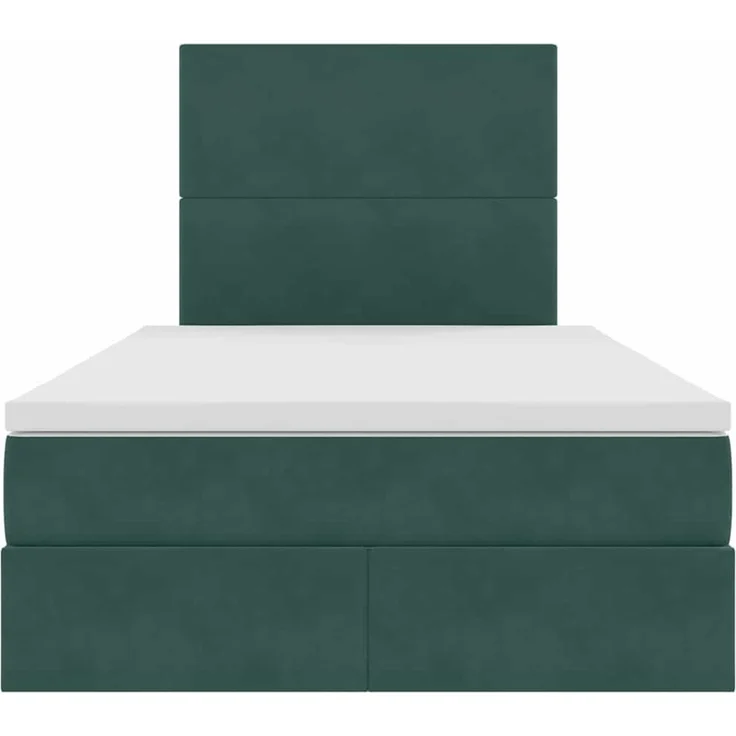 vidaXL Aufbewahrungsbett mit Matratze Dunkelgrün 120 x 190 cm Samt 3371958 – Bild 7