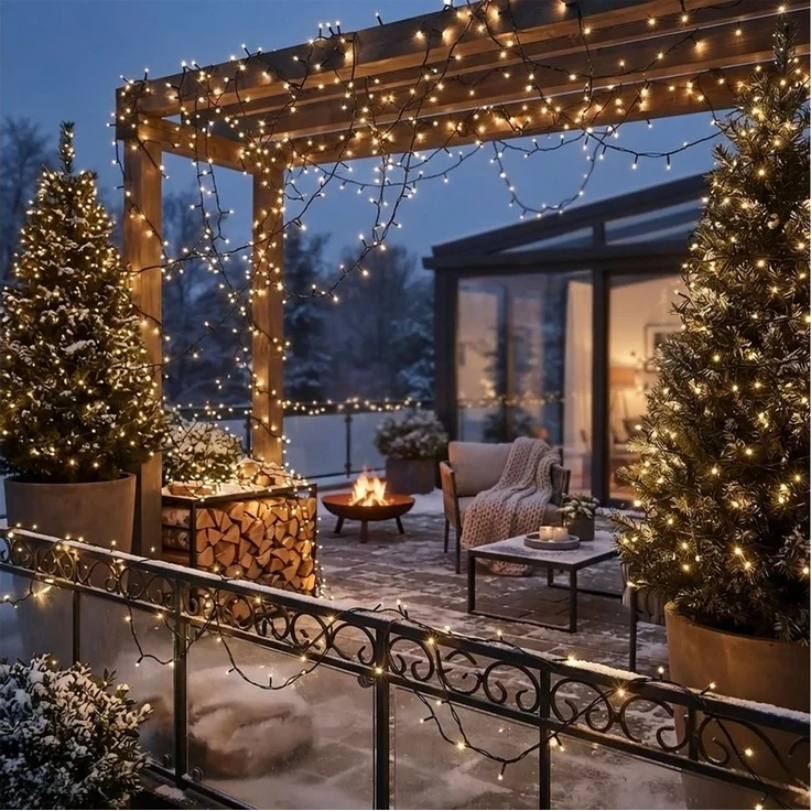 Spetebo LED-Lichterkette Weihnachts Lichterkette warm weiß - 320 LED / 24 m, 320-flammig, Garten Deko Beleuchtung für Außen und Innen – Bild 2