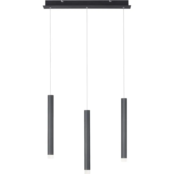 LED Hängeleuchte, Metall, schwarz, warmweiß, H 120 cm