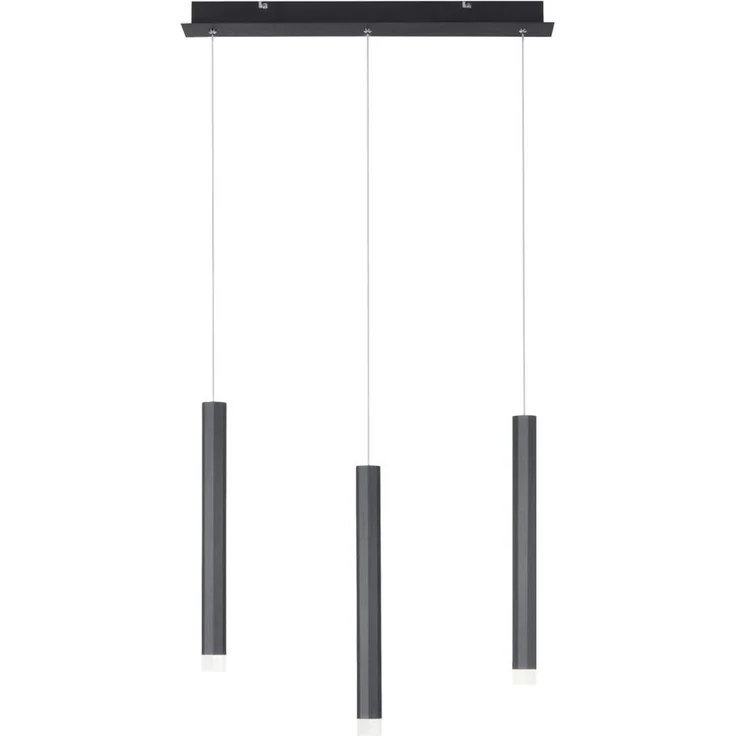 LED Hängeleuchte, Metall, schwarz, warmweiß, H 120 cm – Bild 1