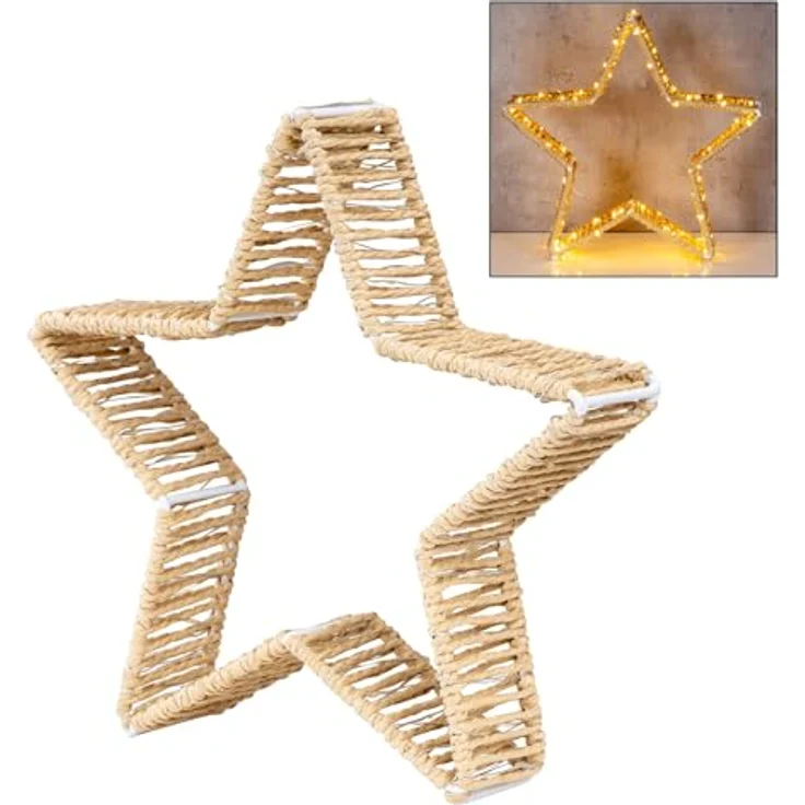 Levandeo® LED Stern, LED Dekoleuchte Stern H27cm Leuchtstern Weihnachten Weihnachtsdeko – Bild 2