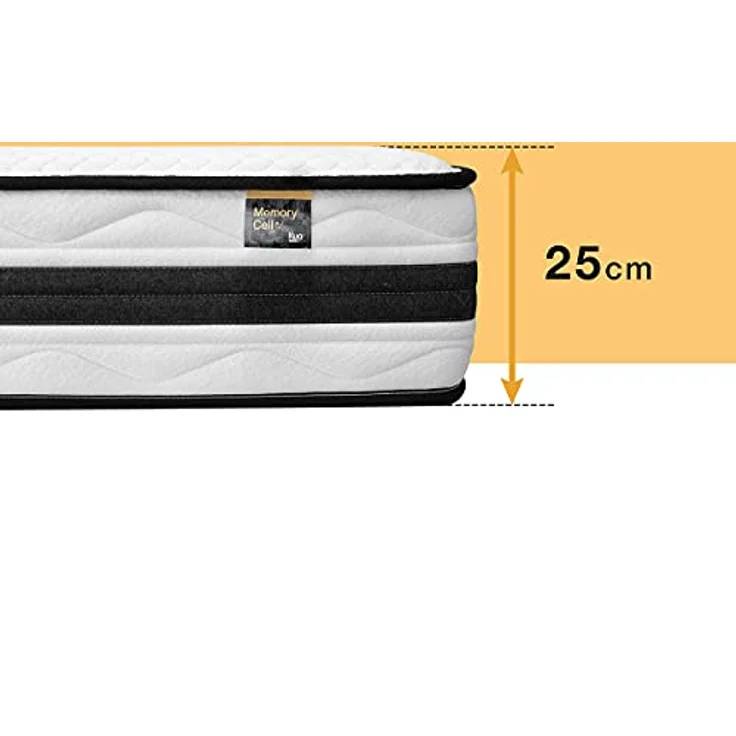 KUO Dream Memory Cell ViscoGel Matratze mit Lendenwirbelverstärkung, 135 x 190 cm, Weiß – Bild 3