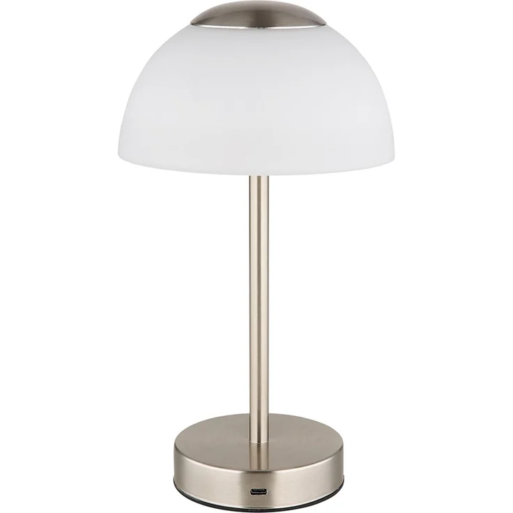 LED Tischleuchte, Glas opal, Touchdimmer, CCT, Akku, H 28 cm – Bild 6