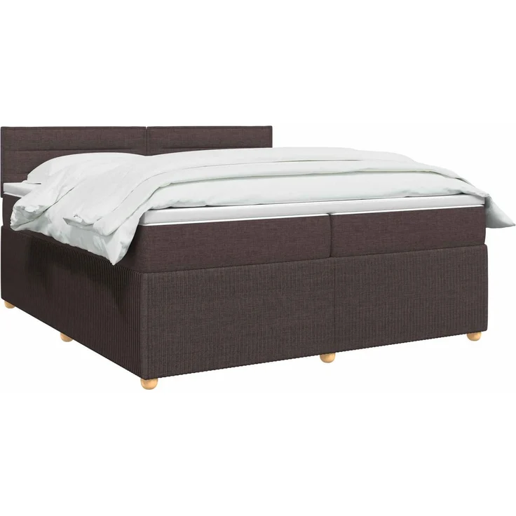 vidaXL Boxspringbett mit Matratze Dunkelbraun 200 x 200 cm Stoff 3453005 – Bild 2