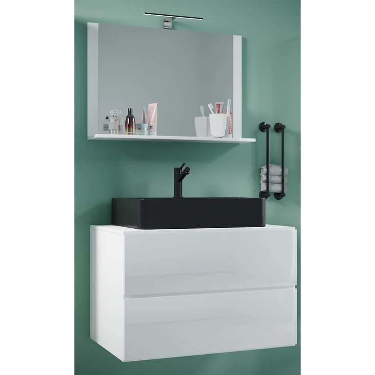 VCM Badmöbel Waschtisch Lendas 919546 Weiß H. 124 x B. 80 x T. 52 cm – Bild 3