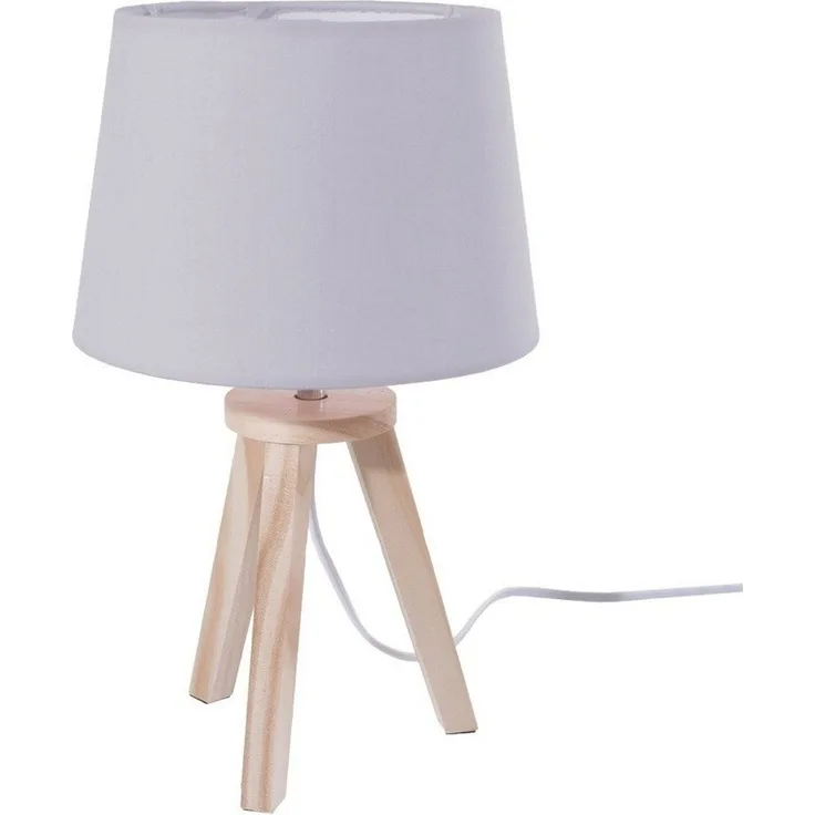 Tischleuchte mit Lampenschirm, dekorativ, Farbe grau