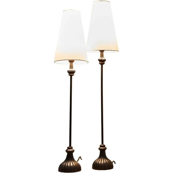 Mirabeau Tischleuchte Tischlampe 2er Set Ambrosse schwarz/creme