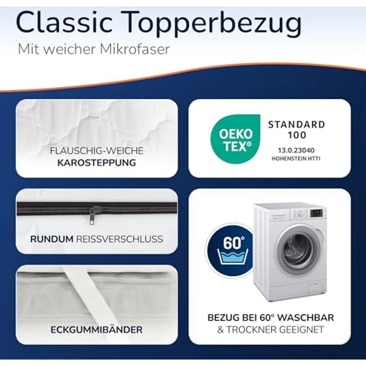 MSS e.K, Topper Komfortschaum Matratzentopper, 6 cm hoch, Komfortschaum, Made in Germany, Waschbar bei 60°C – Bild 7