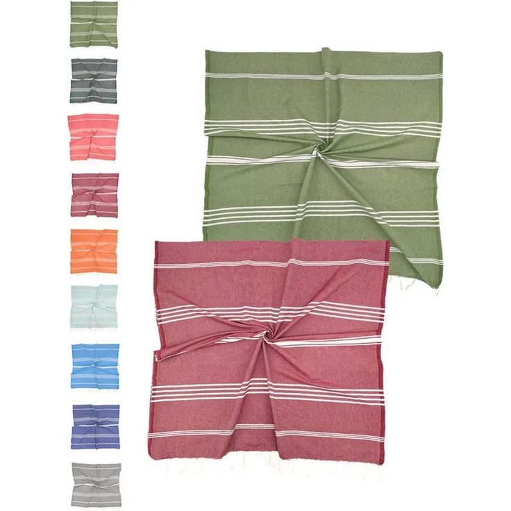 furora HOLIDAY Saunatuch Strandtuch Hamamtuch: groß 100x200 cm Saunatuch, Strandhandtuch dünn, Strandtuch Saunatuch aus 100% Baumwolle Strandtuch Set