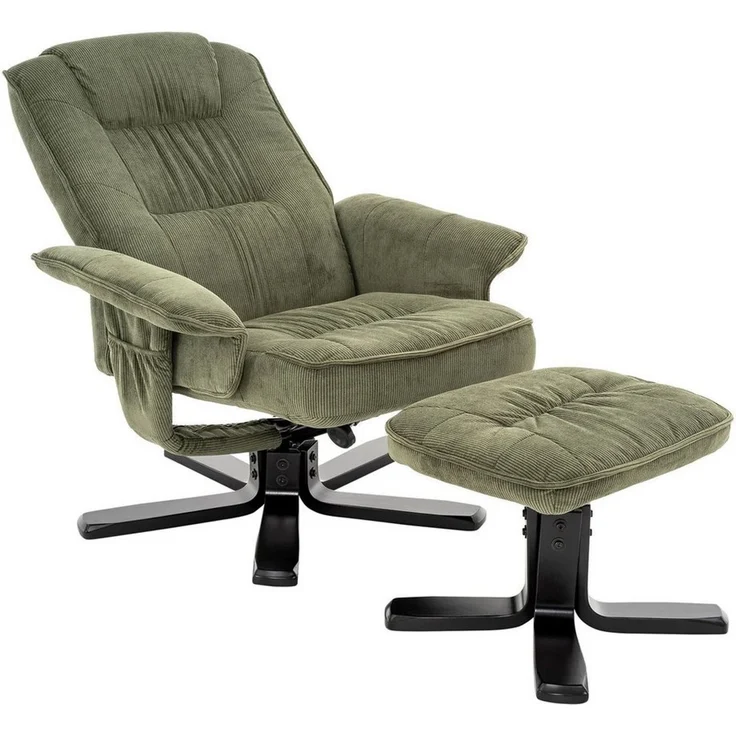 IDIMEX Relaxsessel CHARLY, Relaxsessel Tv Sessel mit Hocker drehbar aus Kordstoff – Bild 3