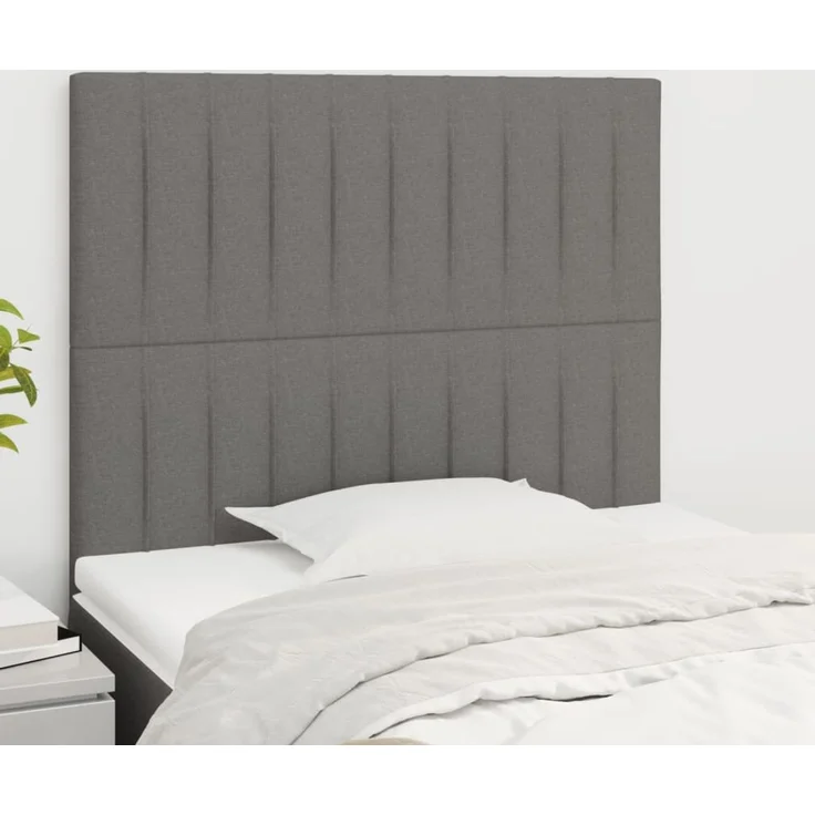 vidaXL Kopfteile 2 Stk. Dunkelgrau 90x5x78/88 cm Stoff 3116553 – Bild 1