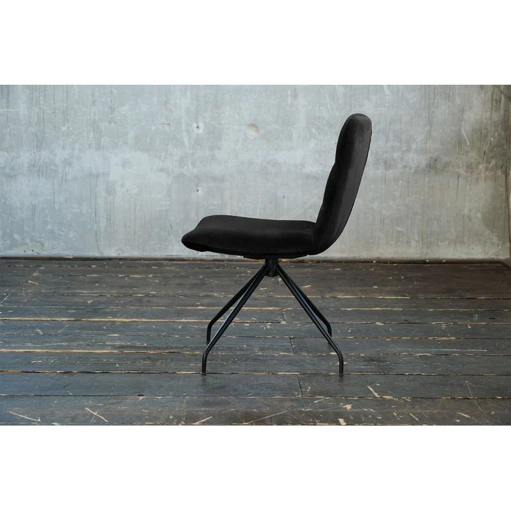 KAWOLA Stuhl NEW CHARME Drehstuhl Esszimmerstuhl Velvet schwarz 87 x 66 x 52 cm – Bild 4
