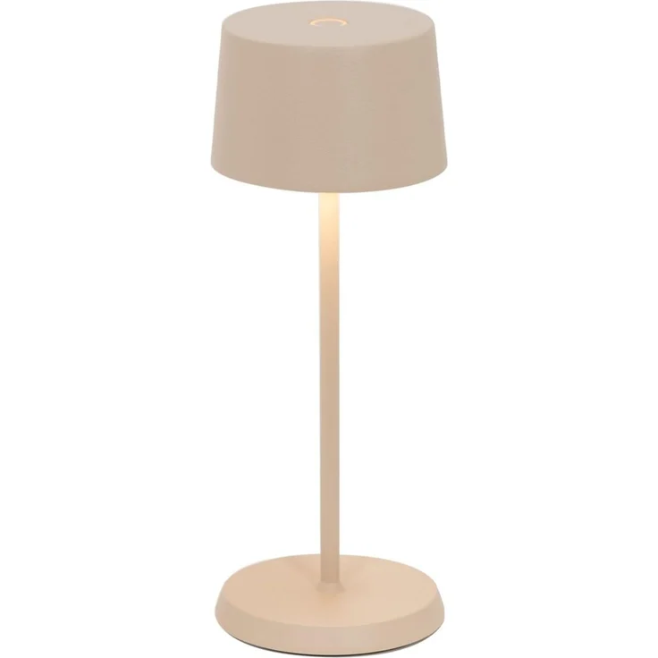 Zafferano, Olivia Micro Lampe, Kabellose, Wiederaufladbare Tischlampe mit Touch Control, Auch für den Außenbereich Geeignet, Dimmer, 2200-3000 K, Höhe 20 cm, Farbe Sand – Bild 1