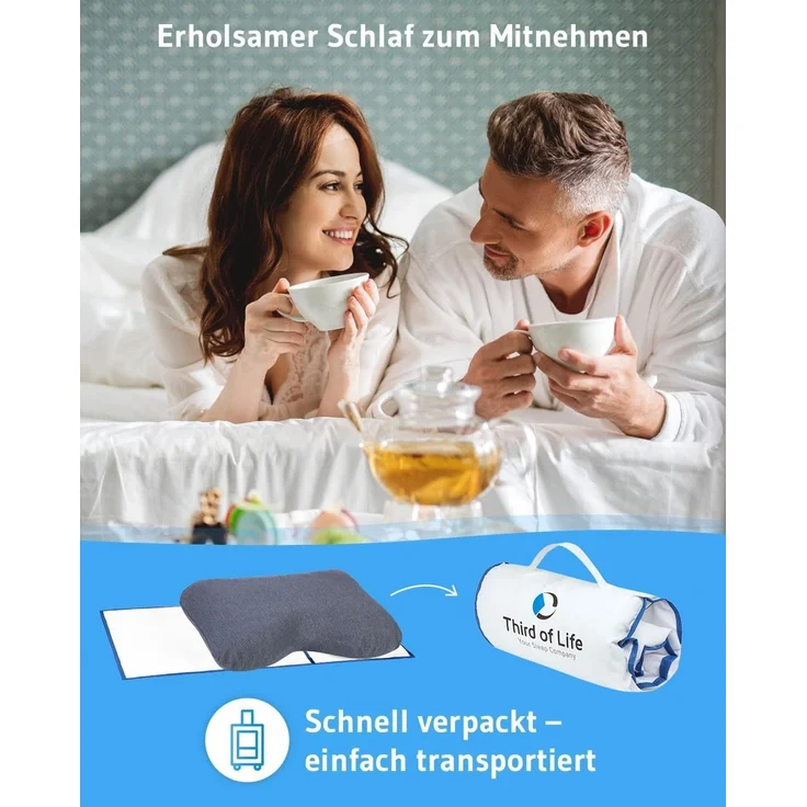Seitenschläferkissen GIANFAR QuickDry mit Nackenbogen aus Visco Schaum mit Ultrafresh-Technologie – Bild 6