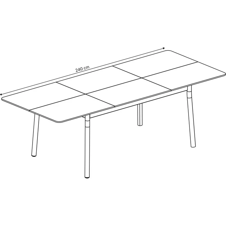 Primaster Gartentisch Taormina 160 x 99,8 cm ausziehbar bis 2,40 m Aluminium – Bild 4