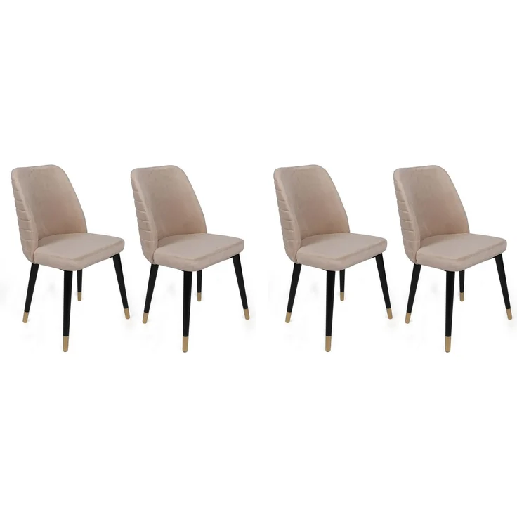Skye Decor 'Hugo-367 V4' Stuhlset (4-teilig), Creme / Schwarz, 50 x 90 x 49 cm – Bild 1