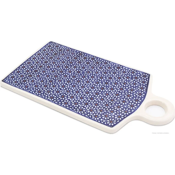 Bunzlauer Keramik Frühstücksbrett Bunzlauer Keramik rechteckiges Schneidebrett 28,5 x 14,3 cm, Dekor 120, Keramik
