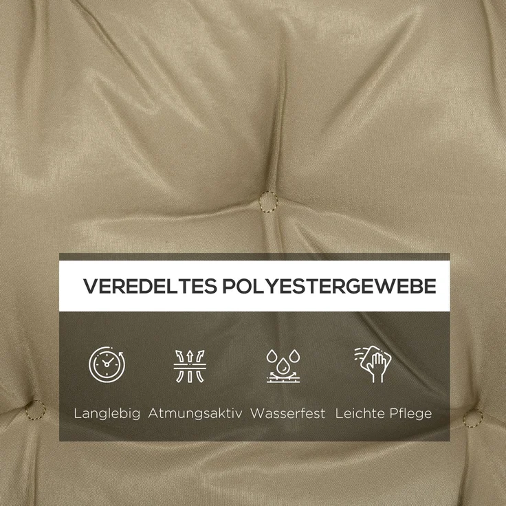 Outsunny Bankauflage, Polyester, Schaumstoff, Khaki, 98L x 150B x 8T cm – Bild 5