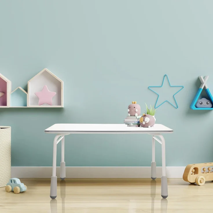 hjh OFFICE Kinderschreibtisch höhenverstellbar Kid GRO T Kinder- und Jugendschreibtisch Schülerschreibtisch 120x60 cm, Weiß/Grau 653753 – Bild 5