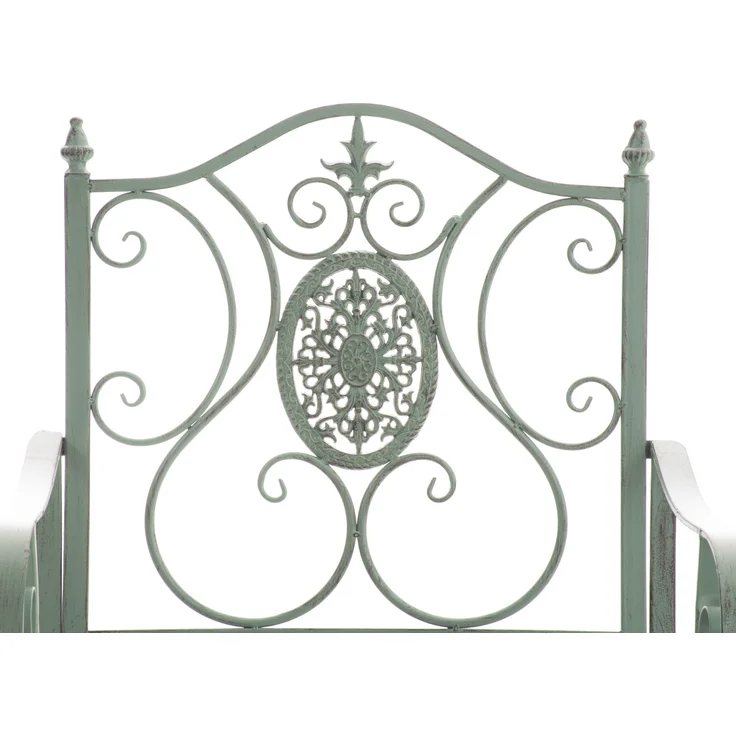 2er Set Gartenstühle AUSTIN - Metall Antik-grün 62x53x94 cm | Gartenstuhl Metall Terrassenstuhl Antik Verzierung Stühle Garten Balkon – Bild 4