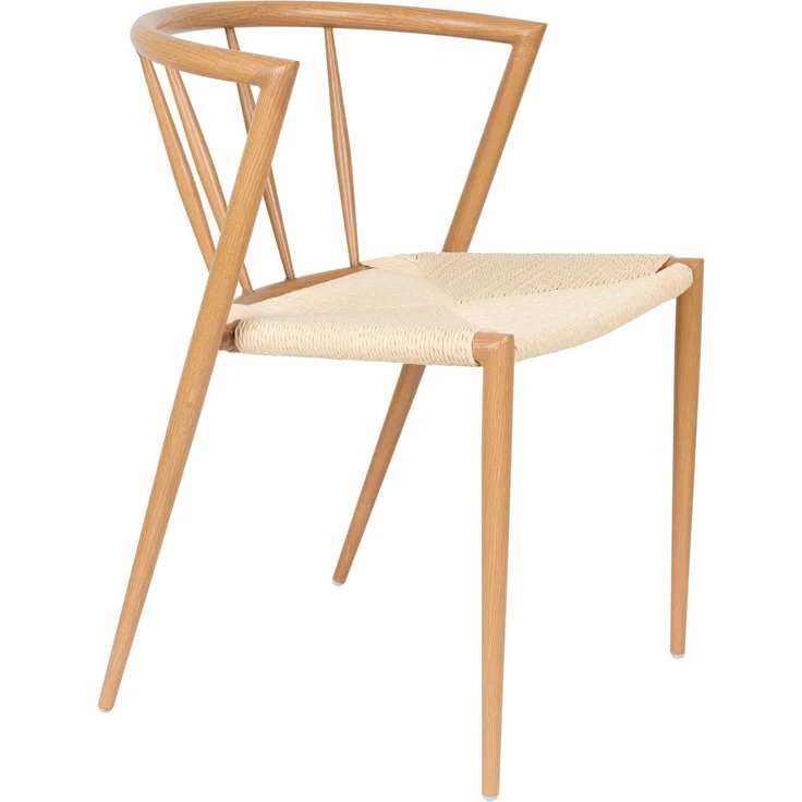 Esszimmerstuhl Che im 2er-Set, Braun mit Seilbezug und Eisengestell 52x46x70 cm – Bild 1