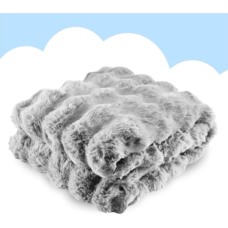 Dailydream Kunstfell Kuscheldecke - Wohndecke Warm Weich Luxus Tagesdecke, 150x200cm, grau – Bild 1