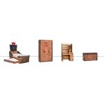 Cilek Pirate Bay Kinderzimmer 4-teilig mit Piratenbett in Schiffsform inkl. Ausziehbett Komplettzimmer inkl. Matratze