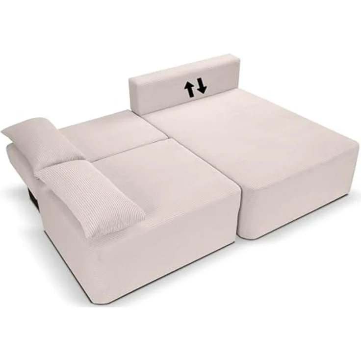 Ecksofa (B/H/T: 213x95x158 cm) in Grau-beige – Bild 6