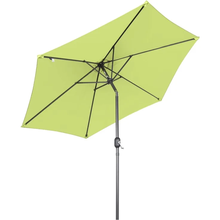 Angel Living Sonnenschirm Ø 270 cm, UV-Schutz 50+, Rund, Stahl und Polyester, 6 Stabile Rippen,Neigefunktion,Abnehmbares waschbares Verdeck