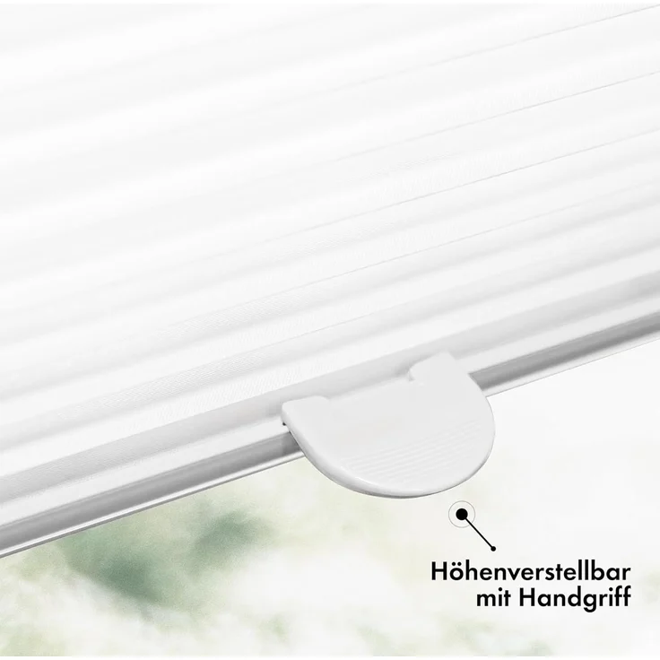 Sonello Plissee Klemmfix ohne Bohren 50x200 cm Weiß Faltrollo Plisseerollo Jalousie für Tür & Fenster Blickdicht Sichtschutz Sonnenschutz Fertifplissee Rollo – Bild 4