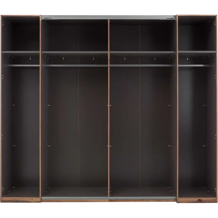 Kleiderschrank Sarnthein / Sarnia, Holzwerkstoff, Schwarz, Holzfarben, 312 x 226 x 60 cm – Bild 2