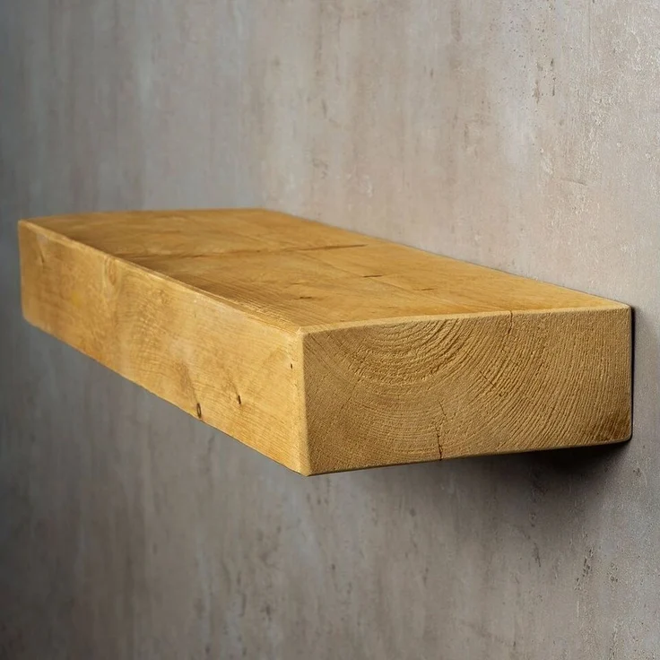 Levandeo® Wandregal, levandeo Wandregal Holz Massiv 60x20cm Eiche Farbig Wandboard Regal – Bild 2